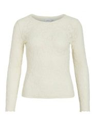 Vila Koszulka "Vizirp" w kolorze kremowym rozmiar: M. Brązowe t-shirty damskie Vila, m, bez wzorów, z koronki, bez kołnierzyka. Za 83.03 zł.