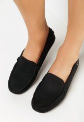 Czarne Mokasyny Thalothee. Czarne mokasyny damskie Born2be, ze skóry. Za 99.99 zł.