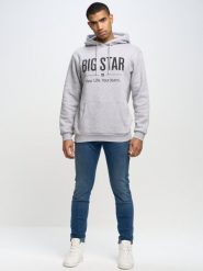 Bluza męska z kapturem z logo BIG STAR szara Ashlyno 901. Szare bluzy z kapturem męskie Big Star, l, z dresówki. W wyprzedaży za 199.99 zł.