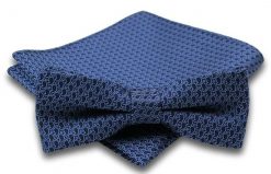 Granatowo-Niebieska Mucha w Drobny Wzór Paisley + Poszetka, Męska. Niebieskie krawaty i muchy męskie Alties, bez wzorów, eleganckie. Za 54.00 zł.