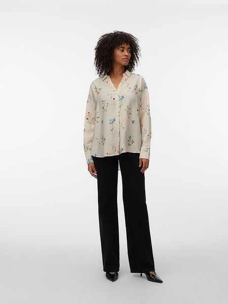 Vero Moda Bluzka w kolorze beżowym rozmiar: XS. Brązowe bluzki damskie Vero Moda, xs, bez wzorów, bez kołnierzyka, bez ramiączek. Za 71.56 zł.