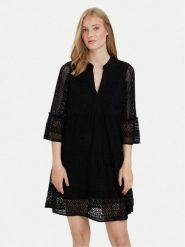 Vero Moda Sukienka letnia Honey 10275875 Czarny Relaxed Fit. Czarne sukienki damskie Vero Moda, na lato, s, bez wzorów, z bawełny, bez kołnierzyka, bez ramiączek. Za 129.99 zł.