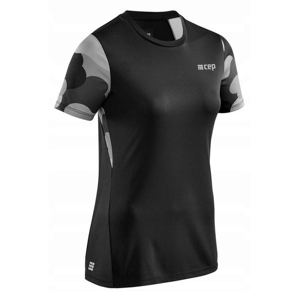 Koszulka sportowa z krótkim rękawem CEP Camocloud damska. Czarne bluzki sportowe damskie CEP, s, z tkaniny, bez kołnierzyka, bez ramiączek. Za 199.00 zł.