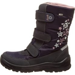 Botki "Kissy-Tex" w kolorze granatowo-jasnoróżowym. Niebieskie botki dziewczęce Lurchi, bez wzorów, bez ramiączek. W wyprzedaży za 167.95 zł.