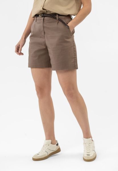 Damskie szorty P-GREEGA. Brązowe szorty damskie Volcano, bez wzorów, z bawełny, eleganckie. Za 149.99 zł.