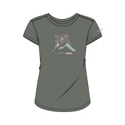 Damski T-shirt z okrągłym dekoltem z wełny merino CMP. Zielone t-shirty damskie CMP, xs, bez wzorów, z materiału, bez kołnierzyka. Za 260.85 zł.