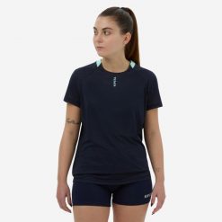 Koszulka do gry w siatkówkę damska. Niebieskie t-shirty damskie ALLSIX, xs, bez wzorów, z materiału, bez kołnierzyka. Za 29.99 zł.