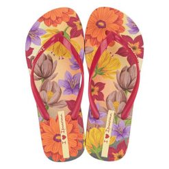 Japonki basenowe damskie Ipanema Verao. Czerwone klapki damskie Ipanema, bez wzorów, z materiału, bez obcasa. Za 75.04 zł.