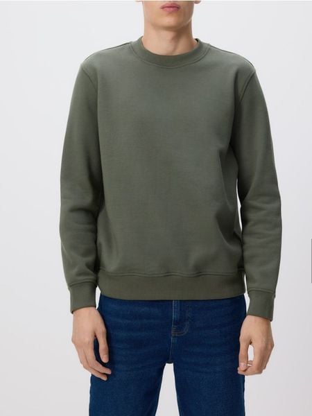Gładka bluza z bawełną - jasny zielony. Zielone bluzy bez kaptura męskie Reserved, l, z bawełny. Za 99.99 zł.
