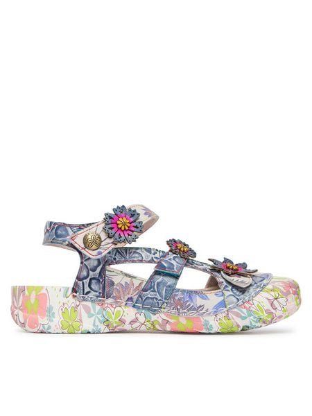 Laura Vita Sandały Beczierso 33 Niebieski. Niebieskie sandały damskie Laura Vita, bez wzorów, ze skóry, bez obcasa, na płaskiej podeszwie. Za 409.99 zł.