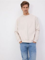 Bawełniana bluza - beżowy. Brązowe bluzy bez kaptura męskie Reserved, l, z bawełny. W wyprzedaży za 79.99 zł.