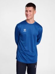 Bluza Hummel Essential. Niebieskie bluzy sportowe damskie HUMMEL, xl, bez wzorów, z dzianiny, bez ramiączek, długie, bez kaptura. Za 190.00 zł.