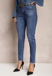 Granatowe Dopasowane Jeansy Skinny Kifia. Niebieskie jeansy damskie Renee. Za 109.99 zł.