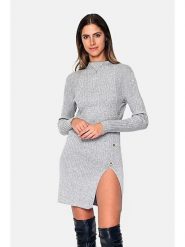 C& Jo Sukienka dzianinowa w kolorze jasnoszarym rozmiar: 38. Szare sukienki damskie C& Jo, bez wzorów, z dzianiny, klasyczne, bez kołnierzyka, bez ramiączek, mini. Za 78.47 zł.