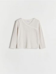 Koszulka z koronką - beżowy. Brązowe koszulki dziewczęce Reserved, m, bez wzorów, z dzianiny, bez ramiączek. W wyprzedaży za 17.99 zł.