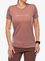 Koszulka merino damska Ortovox 150 Cool Brand TS. Czerwone t-shirty damskie ORTOVOX, l, bez wzorów, z lyocellu, bez ramiączek. Za 359.99 zł.