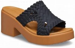 Klapki Dla Dorosłych Crocs Brooklyn Woven Slide Heel. Czarne klapki i japonki męskie Crocs, z materiału. Za 263.99 zł.