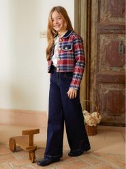 Abel & Lula Jeansy 5718 Granatowy Regular Fit. Niebieskie spodnie dziewczęce Abel & Lula, z bawełny. Za 129.99 zł.