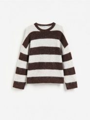 Sweter z wełną z alpaki - wielobarwny. Swetry klasyczne damskie Reserved, l, z dzianiny, bez kołnierzyka. Za 199.99 zł.