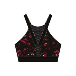 Stanik fitness cardio 520. Czerwone biustonosze sportowe damskie DOMYOS, bez wzorów, z elastanu. W wyprzedaży za 49.99 zł.