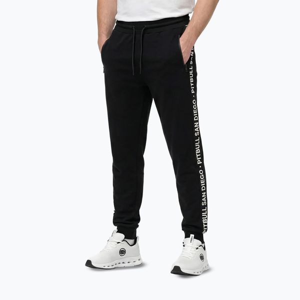 Spodnie męskie Pitbull Tape Parker Jogging. Czarne spodnie materiałowe męskie PITBULL, bez wzorów, z bawełny. Za 229.99 zł.
