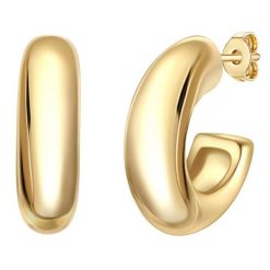 Yokoamii Kolczyki kola z metalowego stopu w zlocie zóltym 1 ct Damski. Żółte kolczyki damskie Yokoamii, metalowe. Za 139.99 zł.