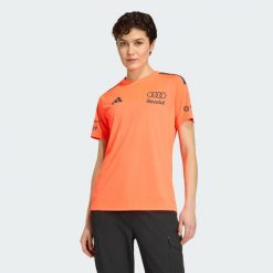 Koszulka Audi Formula One Team Set Up Women. Czerwone bluzki damskie Adidas, bez kołnierzyka, bez ramiączek. Za 439.00 zł.