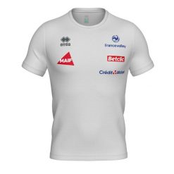 Koszulka Francji Evo 2025/26. Białe t-shirty damskie ERREA, bez wzorów, bez kołnierzyka. Za 138.50 zł.