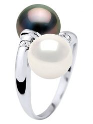 Pearl Addict Złoty pierścionek z diamentami i perłami rozmiar: 52. Szare pierścionki damskie Pearl Addict, z diamentem, złote. Za 2,267.60 zł.