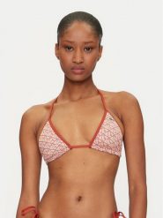 Lacoste Góra od bikini MF9588 Pomarańczowy. Brązowe bikini damskie Lacoste, bez wzorów. Za 169.99 zł.