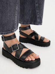 G-Star Raw Sandały CEO-WI16-AVA-03 Czarny. Czarne sandały damskie G-Star, bez wzorów, ze skóry, bez obcasa, na płaskiej podeszwie. Za 187.99 zł.