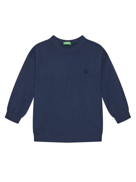 United Colors Of Benetton Sweter 1098G100U Granatowy Regular Fit. Niebieskie swetry chłopięce United Colors Of Benetton, bez wzorów, z bawełny, bez kołnierzyka. Za 69.99 zł.