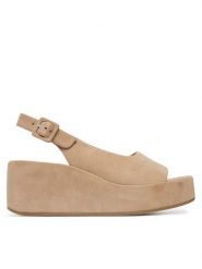 HÖGL Sandały 1-102512 Brązowy. Brązowe sandały damskie HÖGL, bez wzorów, ze skóry, bez obcasa, na koturnie. Za 739.99 zł.