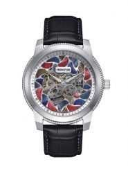 Heritor Zegarek kwarcowy "Emmanuel" w kolorze srebrno-czarnym ze wzorem rozmiar: onesize. Czarne, analogowe zegarki męskie Heritor, ze stali. Za 674.99 zł.