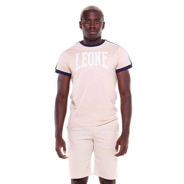 Męski t-shirt z dużym logo w odcieniach ziemi. Brązowe t-shirty męskie LEONE 1947 APPAREL, m, bez wzorów, bez kołnierzyka. Za 96.83 zł.