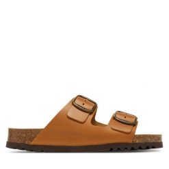 Klapki Scholl. Brązowe klapki damskie Scholl, bez wzorów, bez obcasa. Za 299.99 zł.
