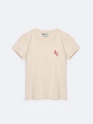 Koszulka damska z haftem na piersi kremowa Imeralda 102. Białe t-shirty damskie Big Star, l, bez wzorów, z bawełny, bez kołnierzyka. W wyprzedaży za 29.99 zł.
