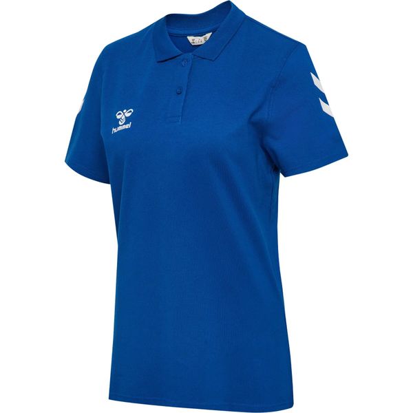 Damska koszulka polo Hummel Go 2.0 Chevron. Niebieskie bluzki damskie HUMMEL, bez wzorów, bez kołnierzyka, bez ramiączek. Za 217.00 zł.