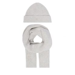 Zestaw szalik i czapka Calvin Klein Jeans. Szare czapki zimowe damskie Calvin Klein Jeans, z jeansu. Za 209.99 zł.