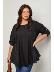 Curvy Lady Bluzka w kolorze czarnym rozmiar: 40/42. Czarne bluzki damskie Curvy Lady, bez wzorów, klasyczne, bez kołnierzyka, bez ramiączek. Za 114.17 zł.