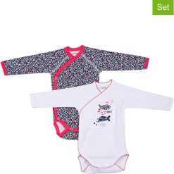 Body (2 szt.) w kolorze białym i granatwoym. Białe body niemowlęce Absorba & DIM, bez wzorów, z bawełny, bez ramiączek. W wyprzedaży za 35.95 zł.