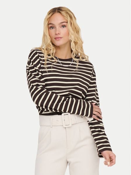 ONLY Bluzka New Soph 15337134 Brązowy Regular Fit. Brązowe bluzki damskie Only, xl, bez wzorów, z bawełny, bez ramiączek. Za 109.99 zł.