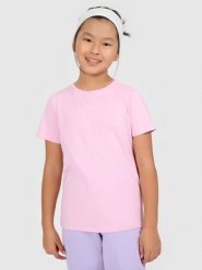 4F T-shirt regular z nadrukiem dziewczęcy - różowy 134 (8-9 lat). Czerwone koszulki dziewczęce 4f, bez wzorów, z bawełny, bez ramiączek. Za 39.99 zł.