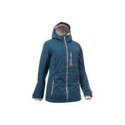 Kurtka snowboardowa i narciarska SNB JKT 500 damska. Niebieskie kurtki damskie WED'ZE, xs, bez wzorów, z materiału, bez kaptura, narciarskie. Za 399.99 zł.