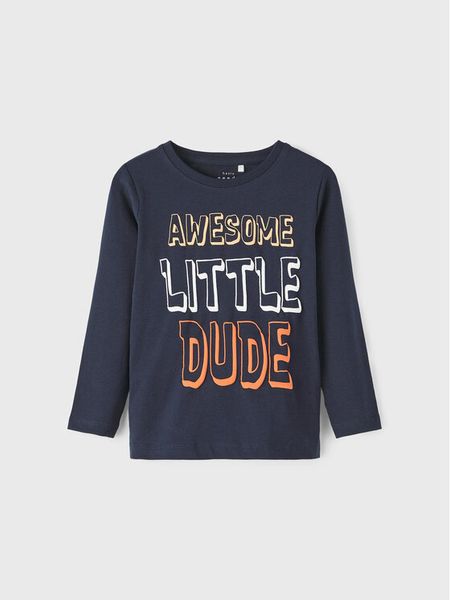 NAME IT Bluzka 13212242 Granatowy Regular Fit. Niebieskie t-shirty chłopięce Name it, bez wzorów, z bawełny, bez ramiączek. Za 29.99 zł.