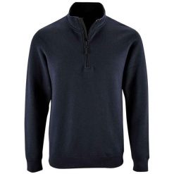 Sweter Męski Stan Zip Z Kołnierzem Stojącym. Niebieskie swetry męskie SOL'S, m, bez wzorów, bez kołnierzyka. Za 118.99 zł.