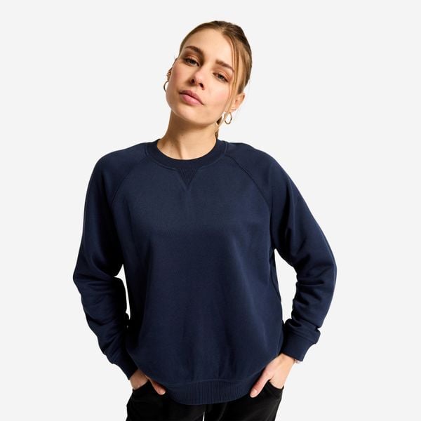 Bluza damska Domyos fitness. Niebieskie bluzy sportowe damskie DOMYOS, m, bez wzorów, z materiału, bez ramiączek, bez kaptura. Za 69.99 zł.