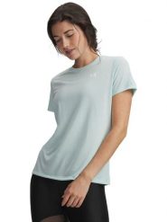 Under Armour Koszulka sportowa "Tech SSC" w kolorze miętowym rozmiar: L. Zielone bluzki sportowe damskie Under Armour, l, bez wzorów, z materiału, bez ramiączek. Za 80.95 zł.