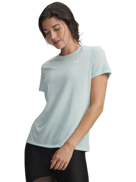 Under Armour Koszulka sportowa "Tech SSC" w kolorze miętowym rozmiar: L. Zielone bluzki sportowe damskie Under Armour, l, z materiału, bez kołnierzyka, bez ramiączek. Za 91.95 zł.