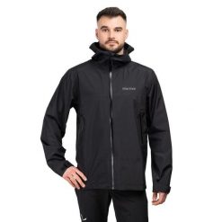 Kurtka trekkingowa męska Minimalist Pertex. Czarne kurtki męskie Marmot, m, bez wzorów, z hardshellu, sportowe, bez kaptura. Za 851.55 zł.